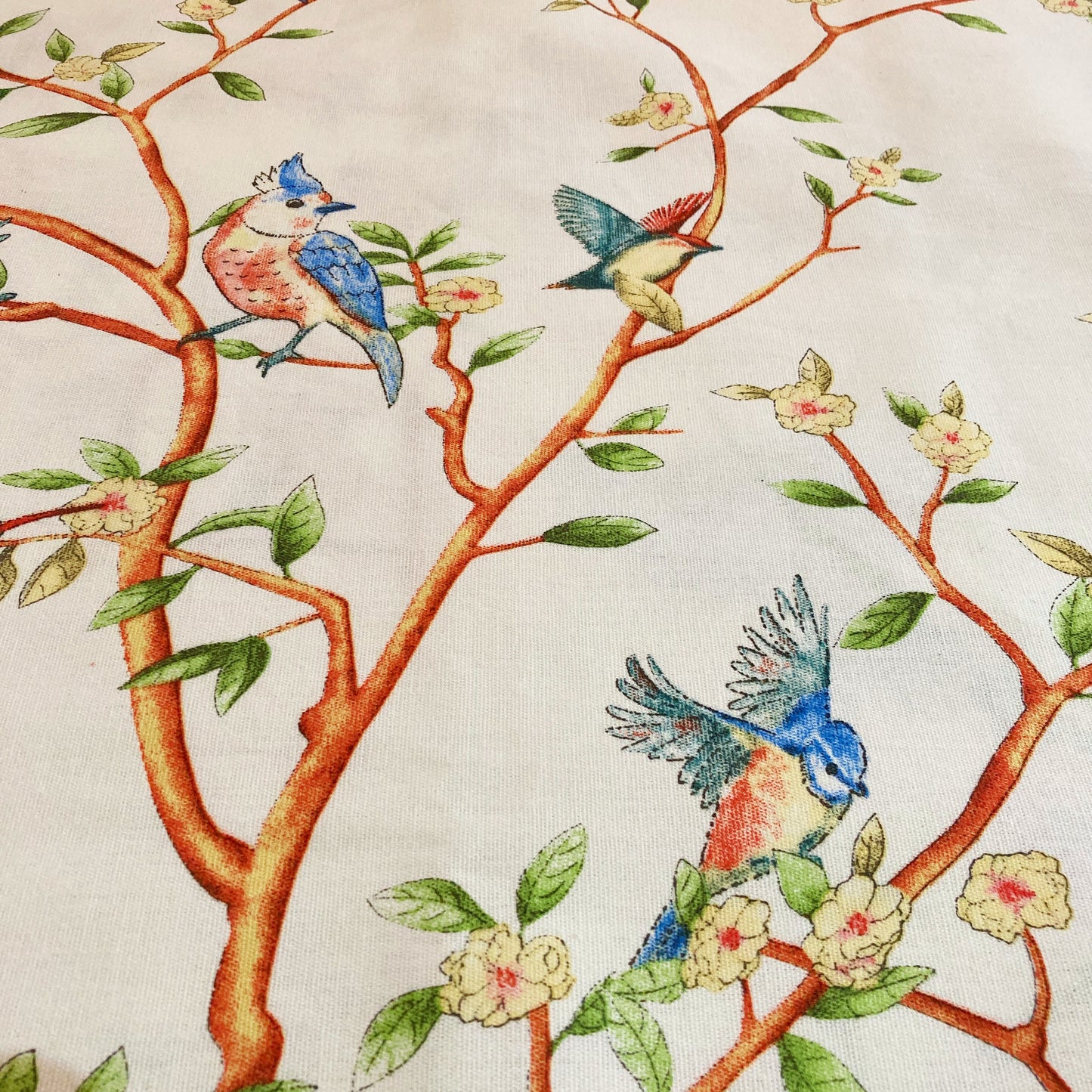 Spring Bird Sanctuary Rectangle Cotton Tablecloth 140cm x 240cm Italian Designed Australian Made