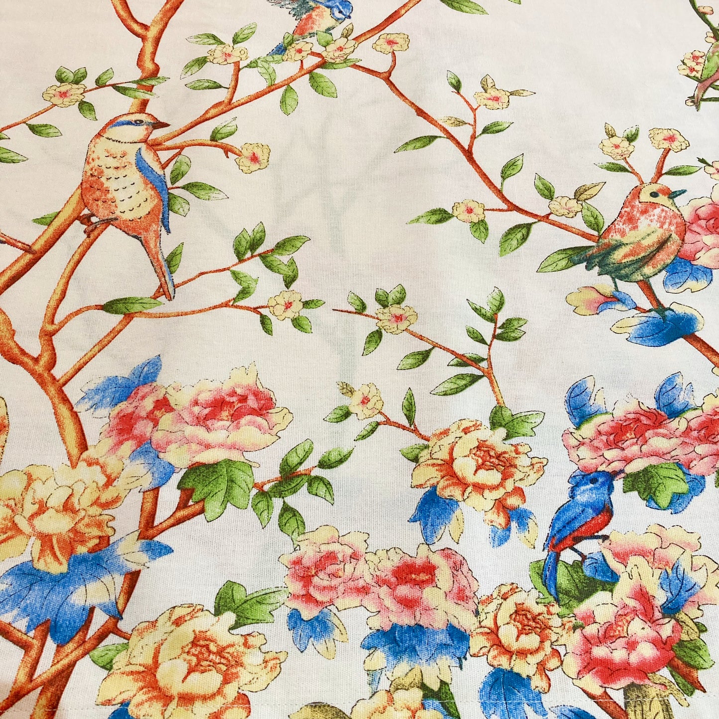 Spring Bird Sanctuary Rectangle Cotton Tablecloth 140cm x 240cm Italian Designed Australian Made