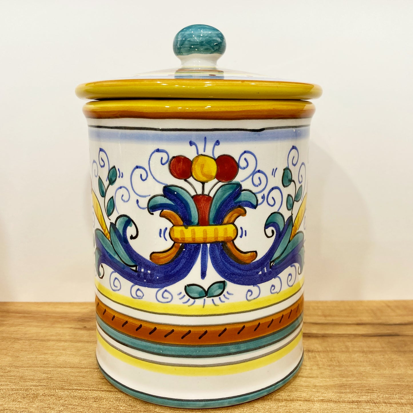 Ricco Deruta Majolica Italian Ceramic Jar Canister