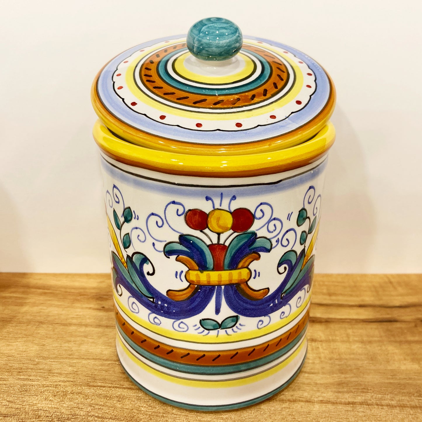 Ricco Deruta Majolica Italian Ceramic Jar Canister