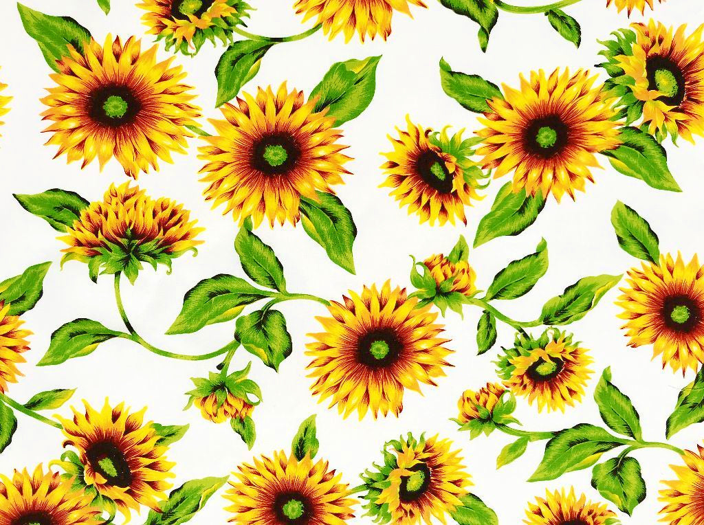 Sunflower Fields Square Cotton Tablecloth 140cm x 140cm Italian Designed Australian Made